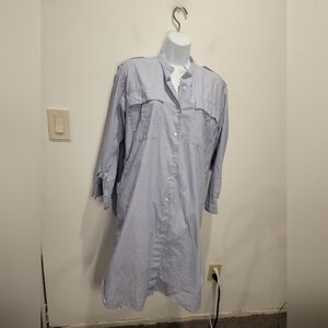 Jw Anderson/uniqlo Size S Cotton Oversized Long Sleeves Blue Shirt Dress